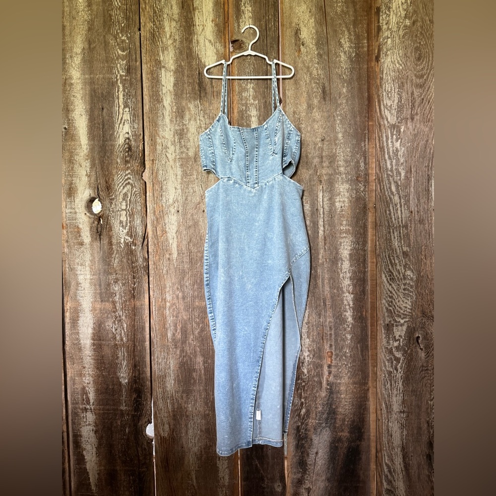 Blue Denim Maxi Dress